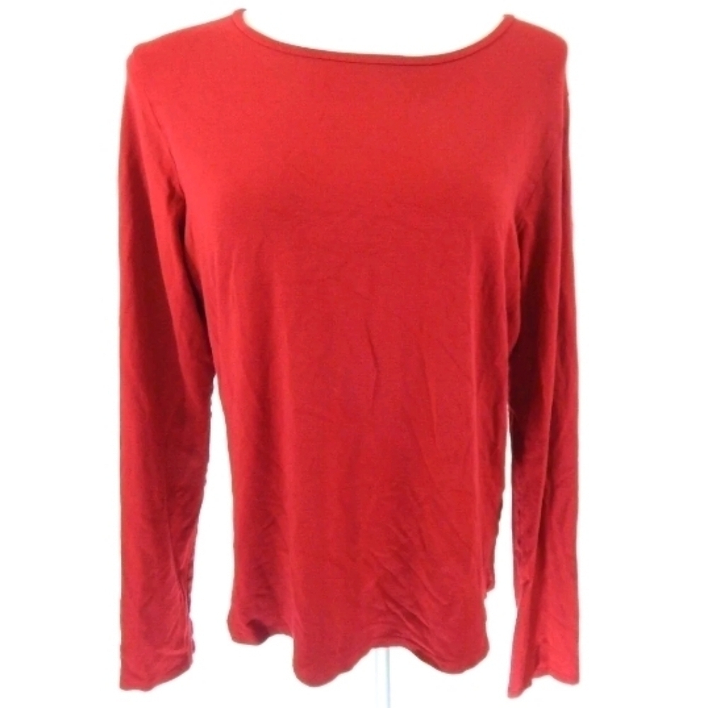 Eileen Fisher Red Long Sleeve Jersey Tee